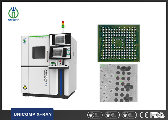 130KV Micron Focus Spot Size Tube Röntgenmachine AX9100MAX met dubbele computers voor PCB&BGA-inspectie