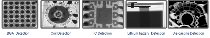 Het gebruiken van Micro- Nadrukröntgenstraal AX9100 met de Detector van het Hoge Resolutiebeeld om Micro- of Mini LEIDENE de Leegte van Sodering en crac 1 te ontdekken